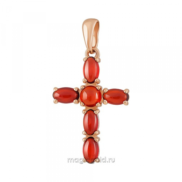 Золотая подвеска с гранатом № 159036