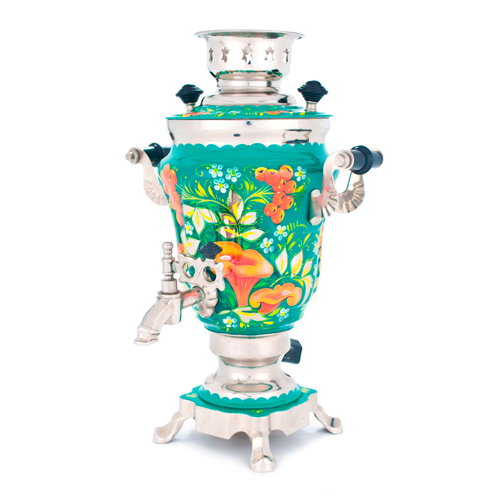 Фотография самовар электрический "тюльпан", 1.5 литра, роспись № 40а №1