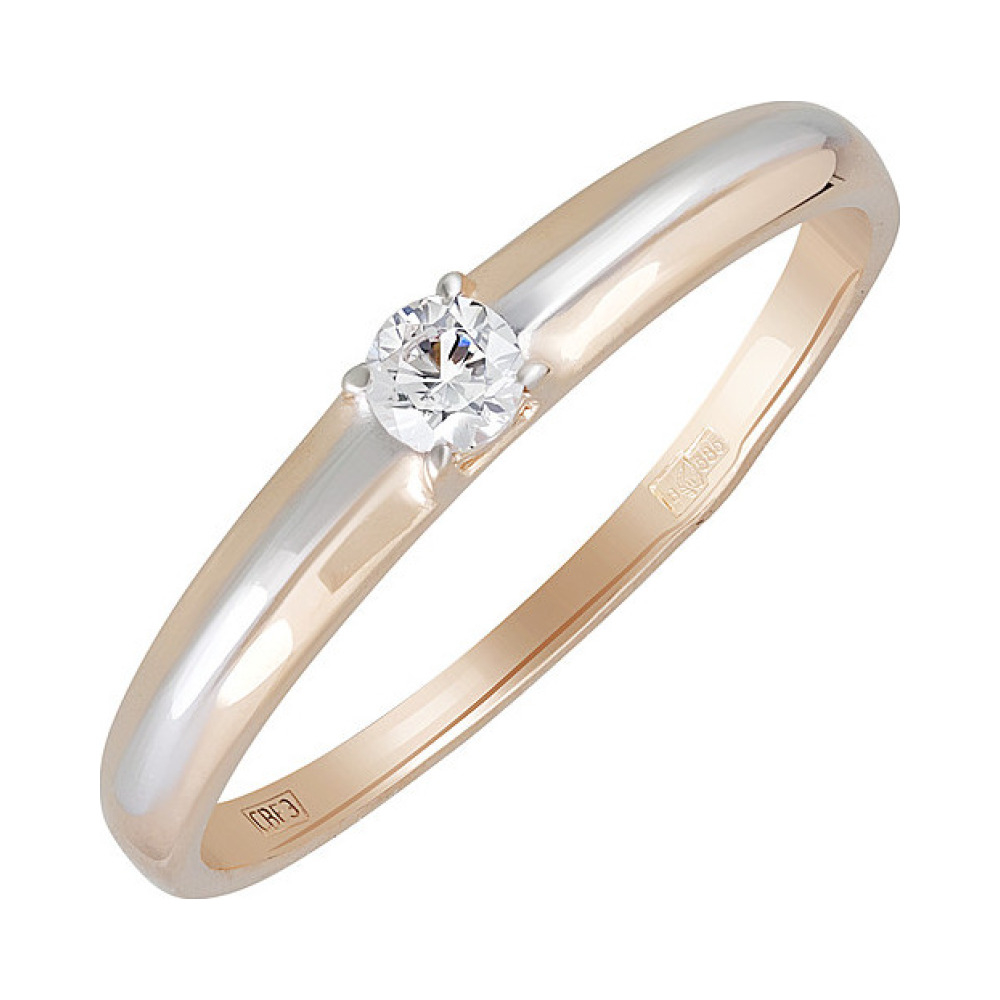 Золотое кольцо с фианитом № 133165