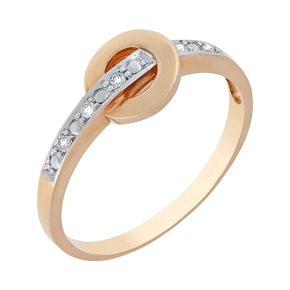 Золотое кольцо с бриллиантом № 83728