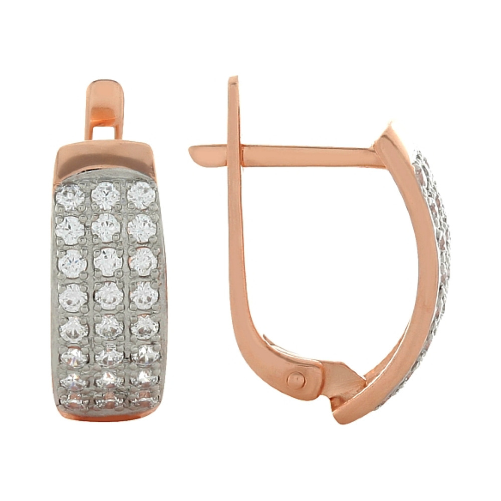 Золотые серьги с фианитами № 100315