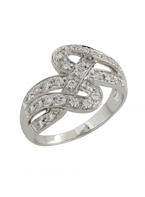 Серебряное кольцо с фианитом № 98053