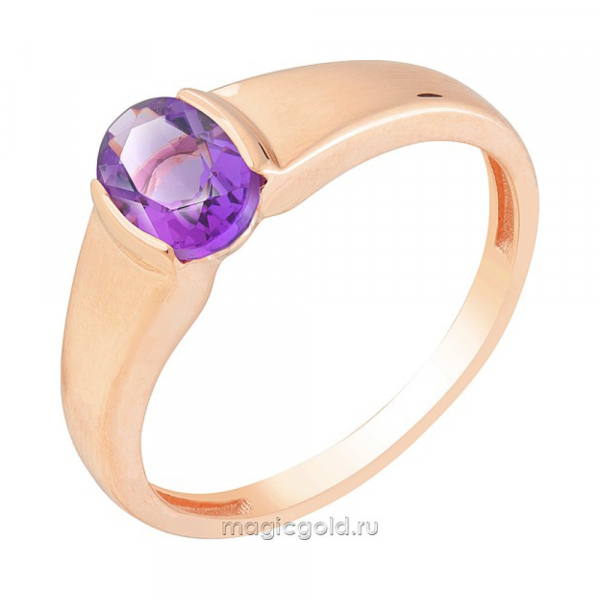 Золотое кольцо с аметистом № 171383