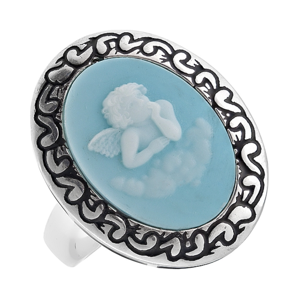 Серебряное кольцо с карбоном № 108436