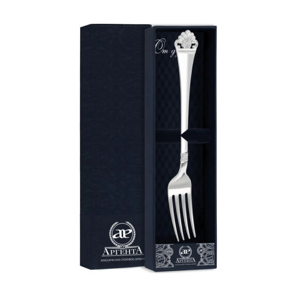 Вилка столовая Афина из серебра 925 пробы в футляре