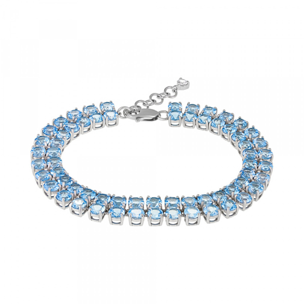 Серебряный браслет с топазом и фианитом № 127952