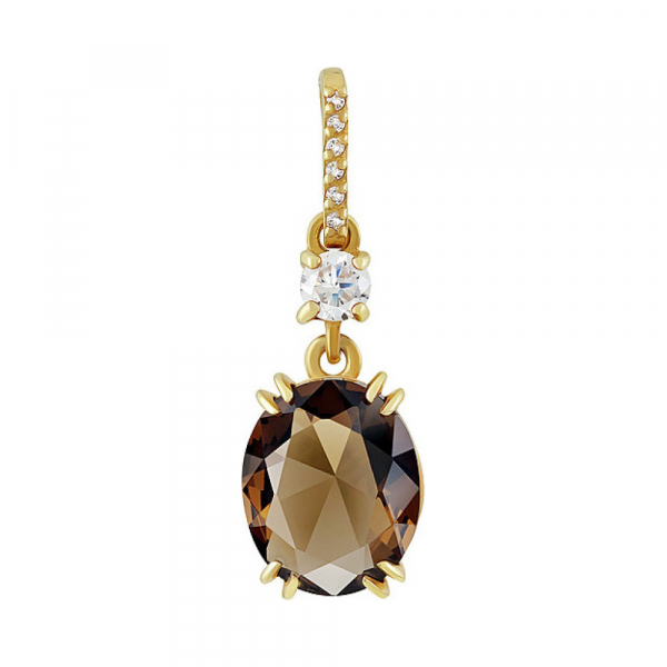 Серебряная подвеска с алпанитом, фианитом и золотым покрытием № 134002