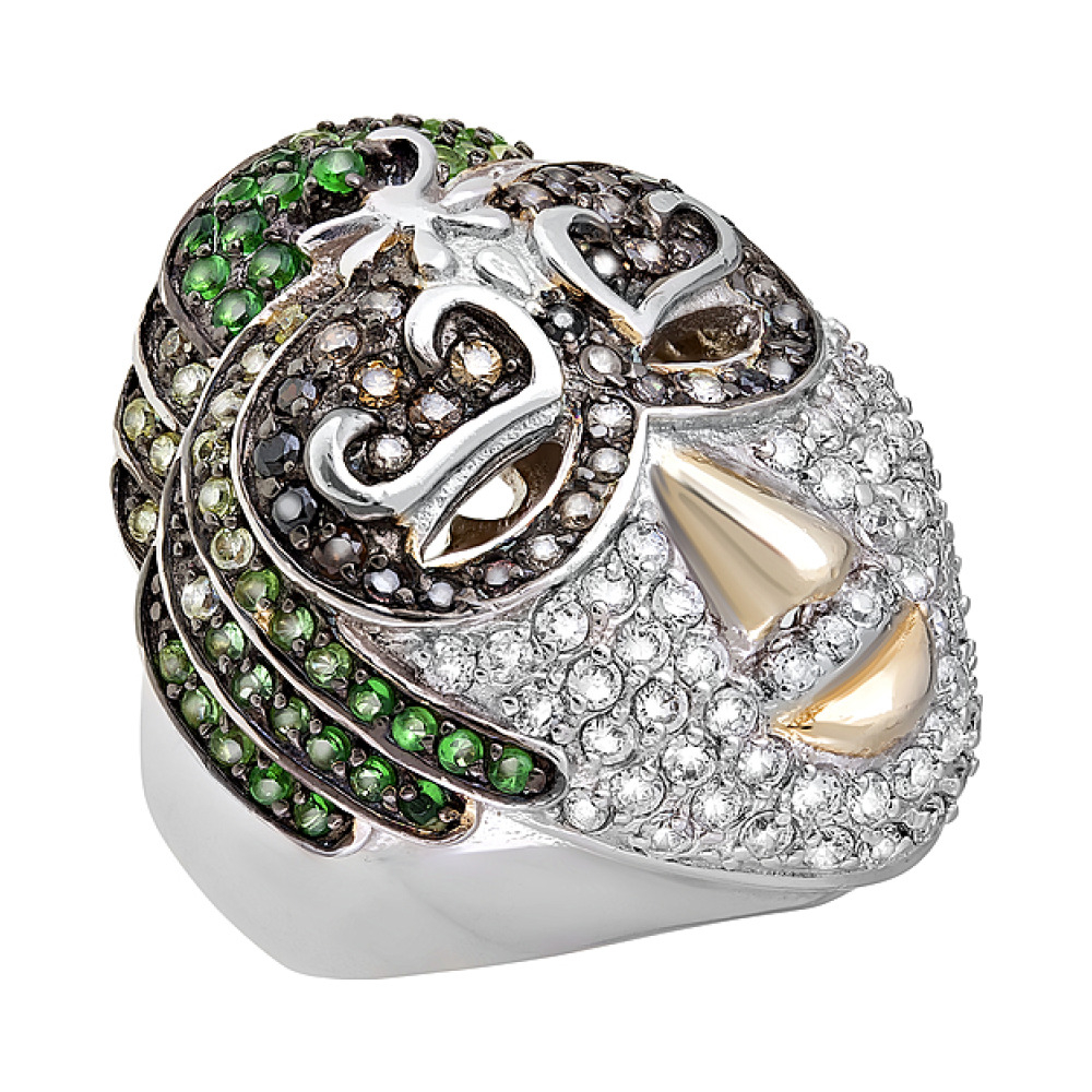 Серебряное кольцо с фианитом № 99615