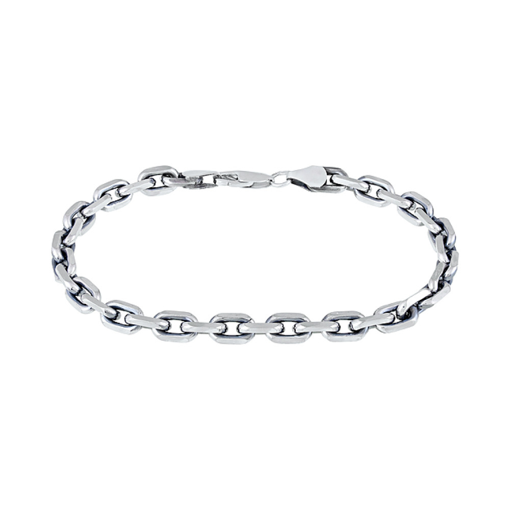 Серебряный браслет якорный черн. № 128450