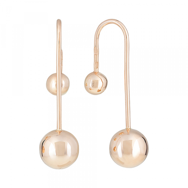 Золотые серьги без камня № 123999