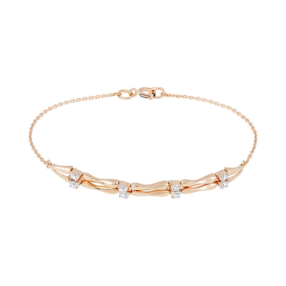 Золотой браслет с фианитами № 130093