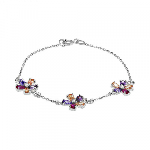 Серебряный браслет с фианитом № 134377