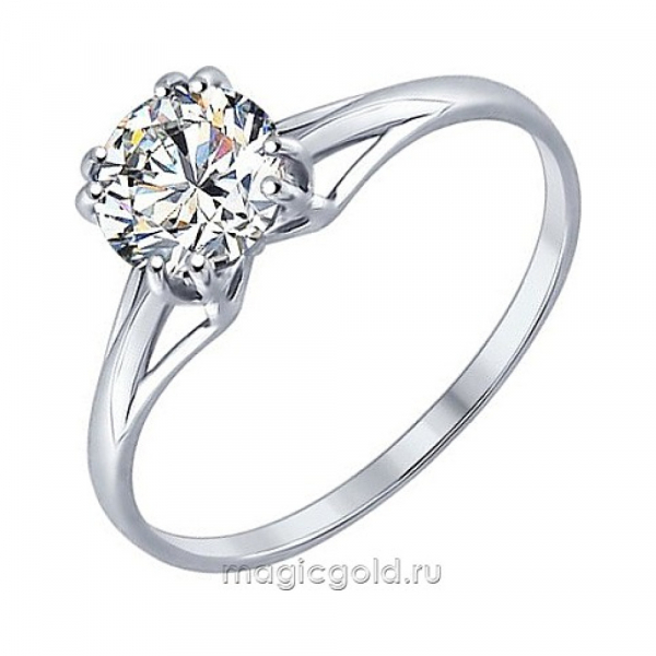 Серебряное кольцо с фианитом № 159912