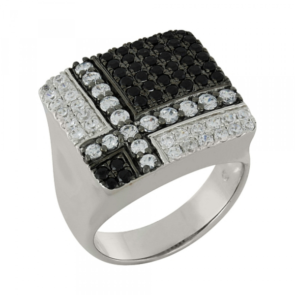 Серебряное кольцо с фианитом № 100900