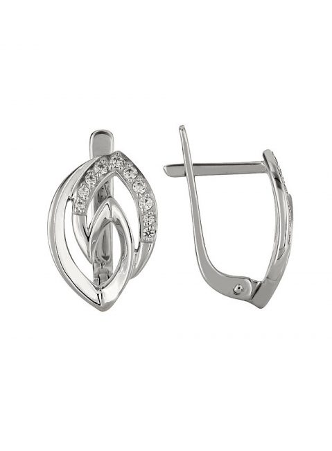 Золотые серьги с фианитом № 98470