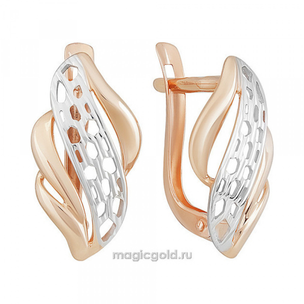 Золотые серьги без камня № 155668
