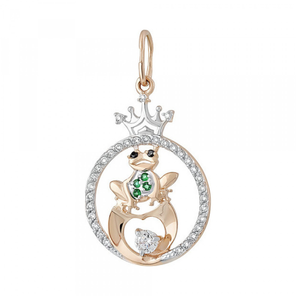 Золотая подвеска с фианитом № 135224