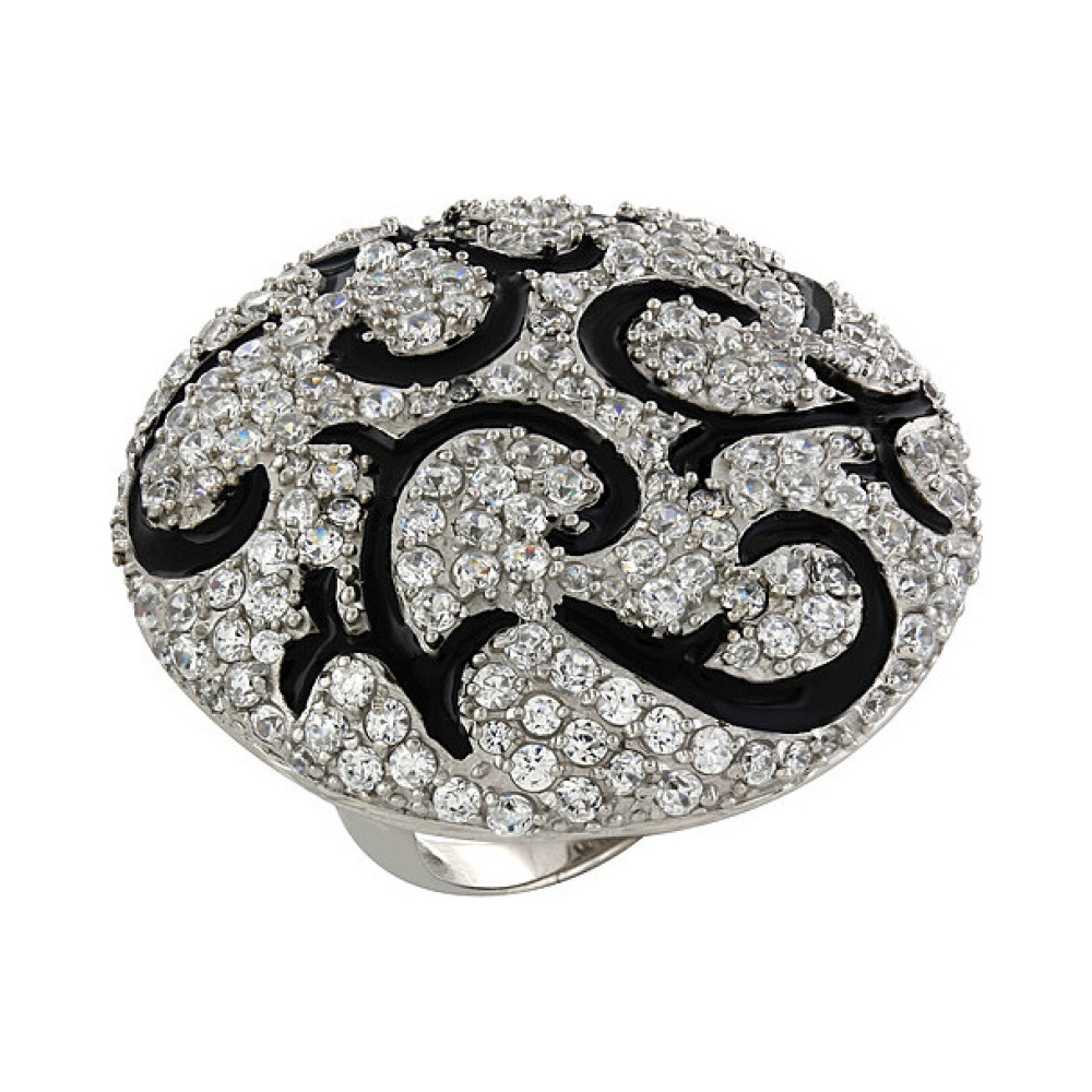 Серебряное кольцо с фианитом № 82623