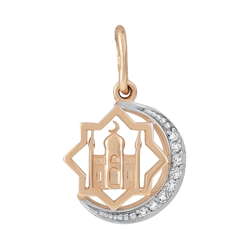 Золотая подвеска с фианитами № 115179