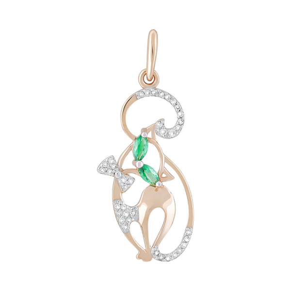 Золотая подвеска с фианитами № 124172