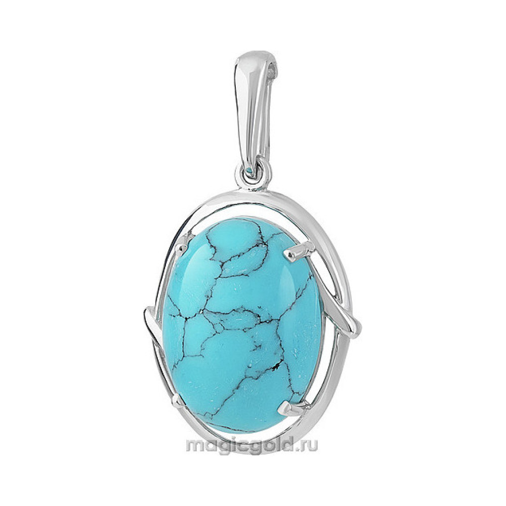 Серебряная подвеска с бирюзой № 151411