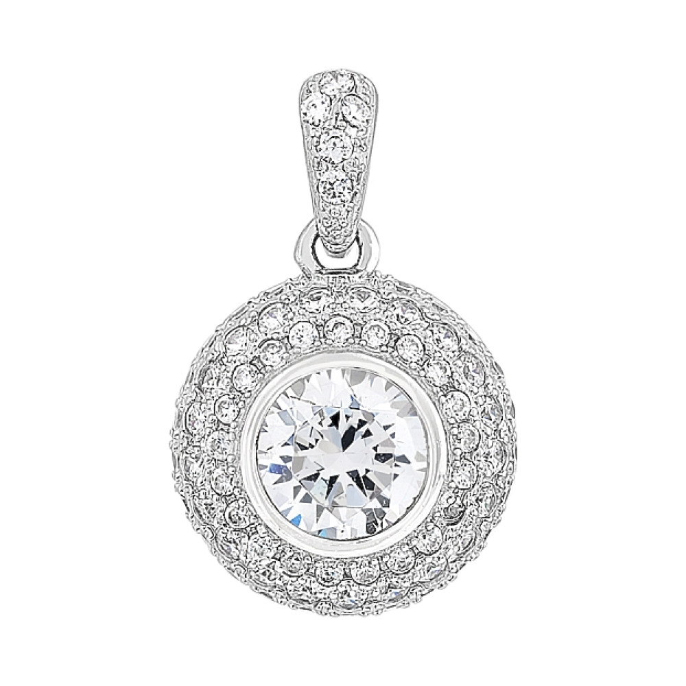 Серебряная подвеска с фианитами № 112731