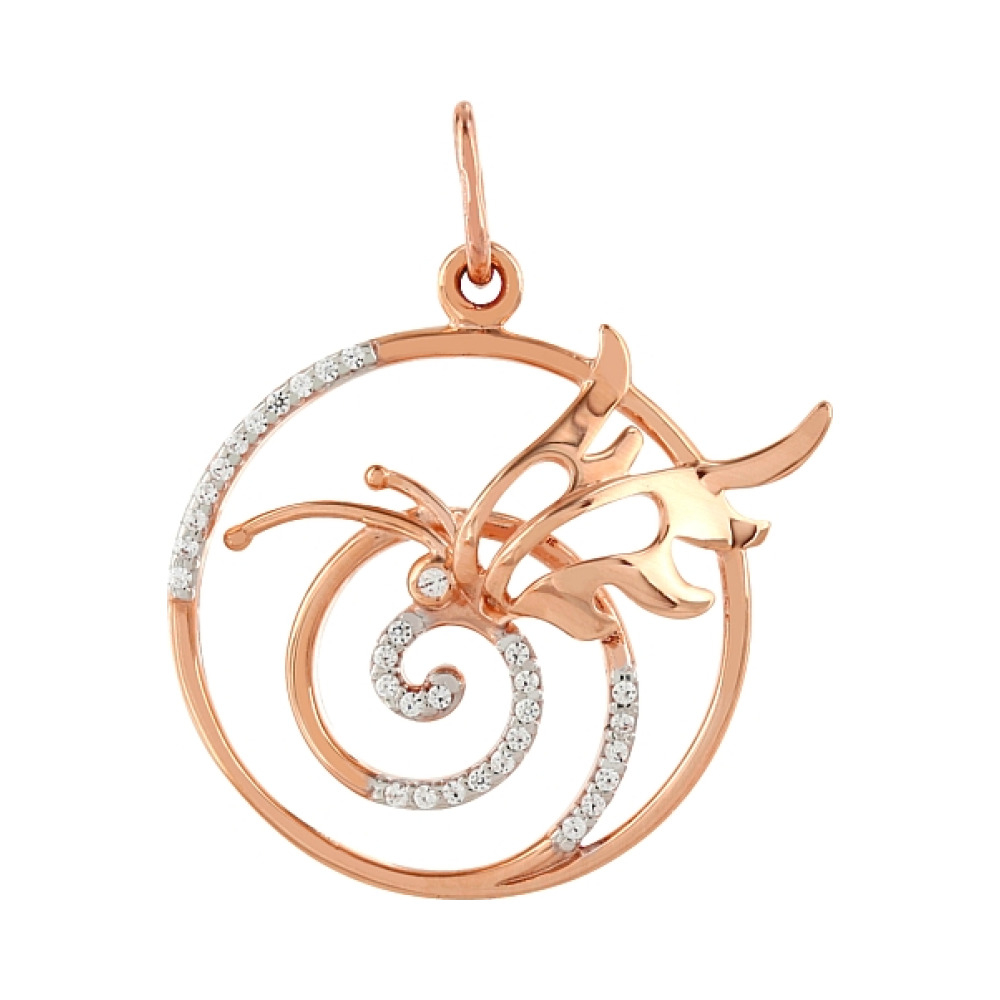 Золотая подвеска с фианитами № 101893