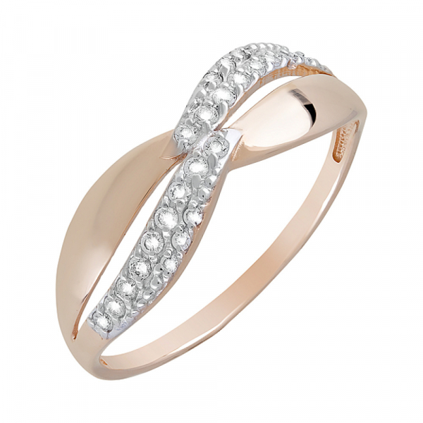 Золотое кольцо с фианитами № 122313