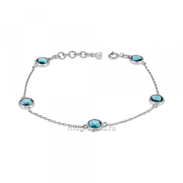 Серебряный браслет с алпанитом и фианитом № 133260