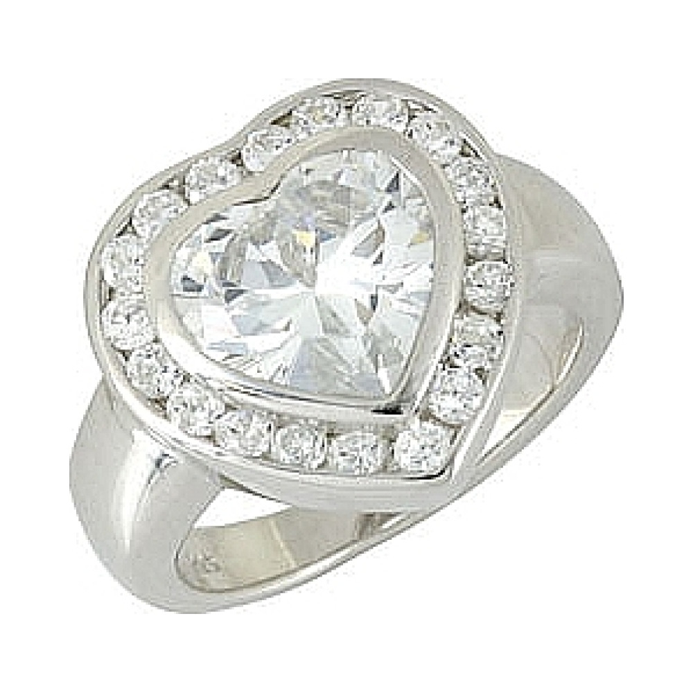 Серебряное кольцо с фианитом № 66879