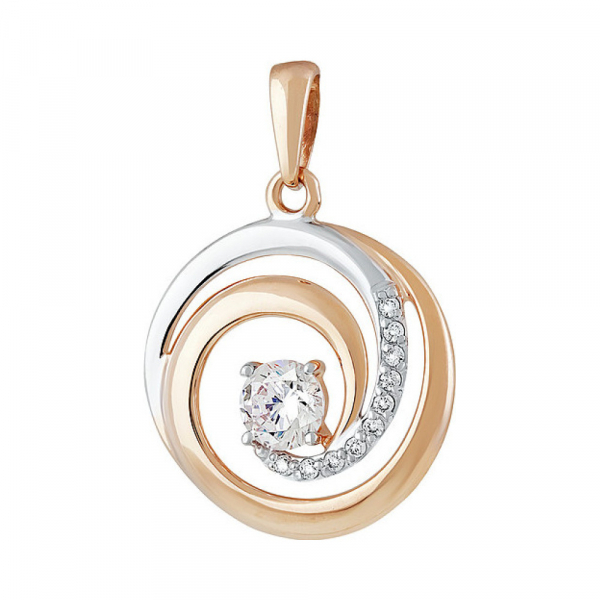 Золотая подвеска с фианитом № 136955