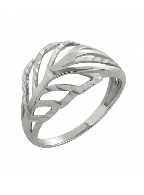 Золотое кольцо без камня с алмазкой № 98538