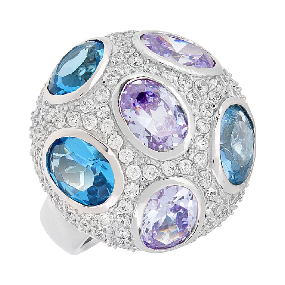 Серебряное кольцо с фианитами № 118423