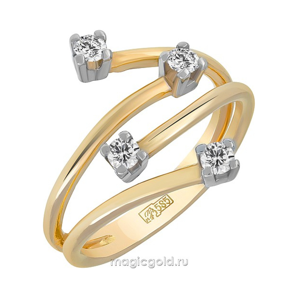Золотое кольцо с бриллиантом № 116720