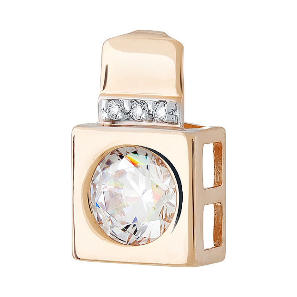 Золотая подвеска с фианитом № 129990