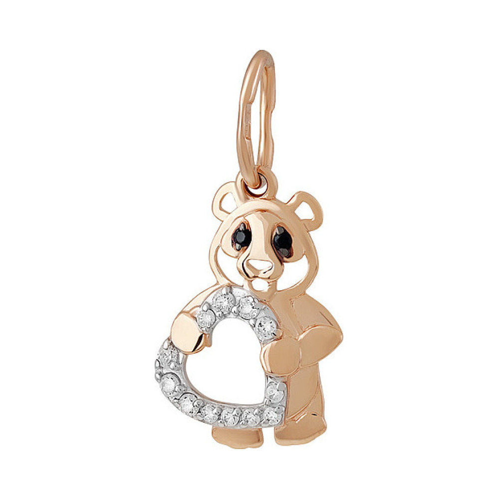 Золотая подвеска с фианитом № 137167