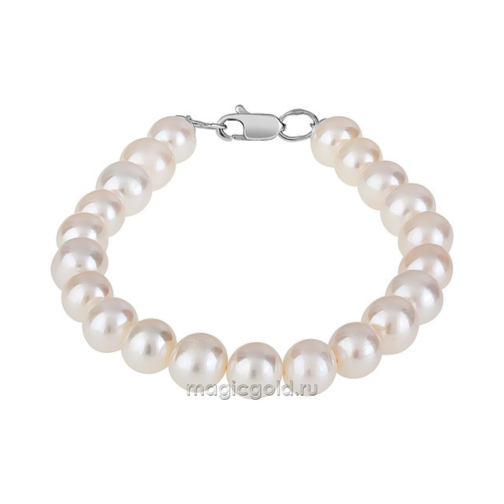 Серебряный браслет с жемчугом № 140719