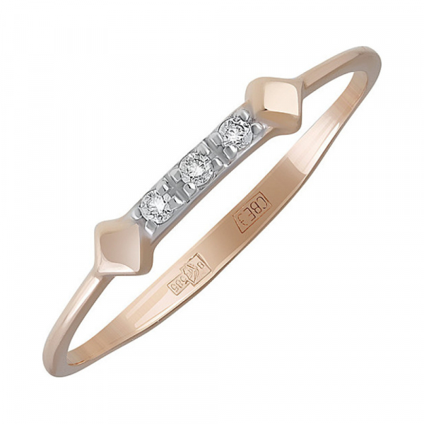 Золотое кольцо с фианитом № 134574