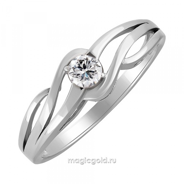 Серебряное кольцо с фианитом № 171354
