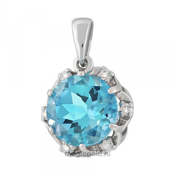 Серебряная подвеска с топазом и фианитом № 140164