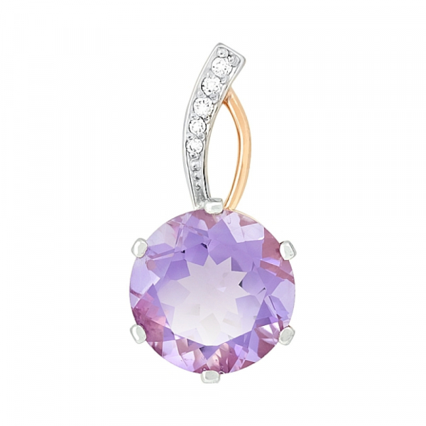 Подвеска с аметистом и фианитом № 77600