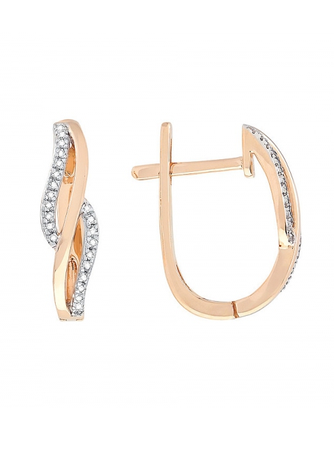 Золотые серьги с бриллиантом № 112824