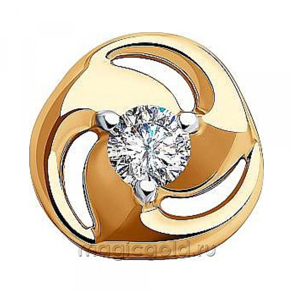 Золотая подвеска с фианитом № 173422