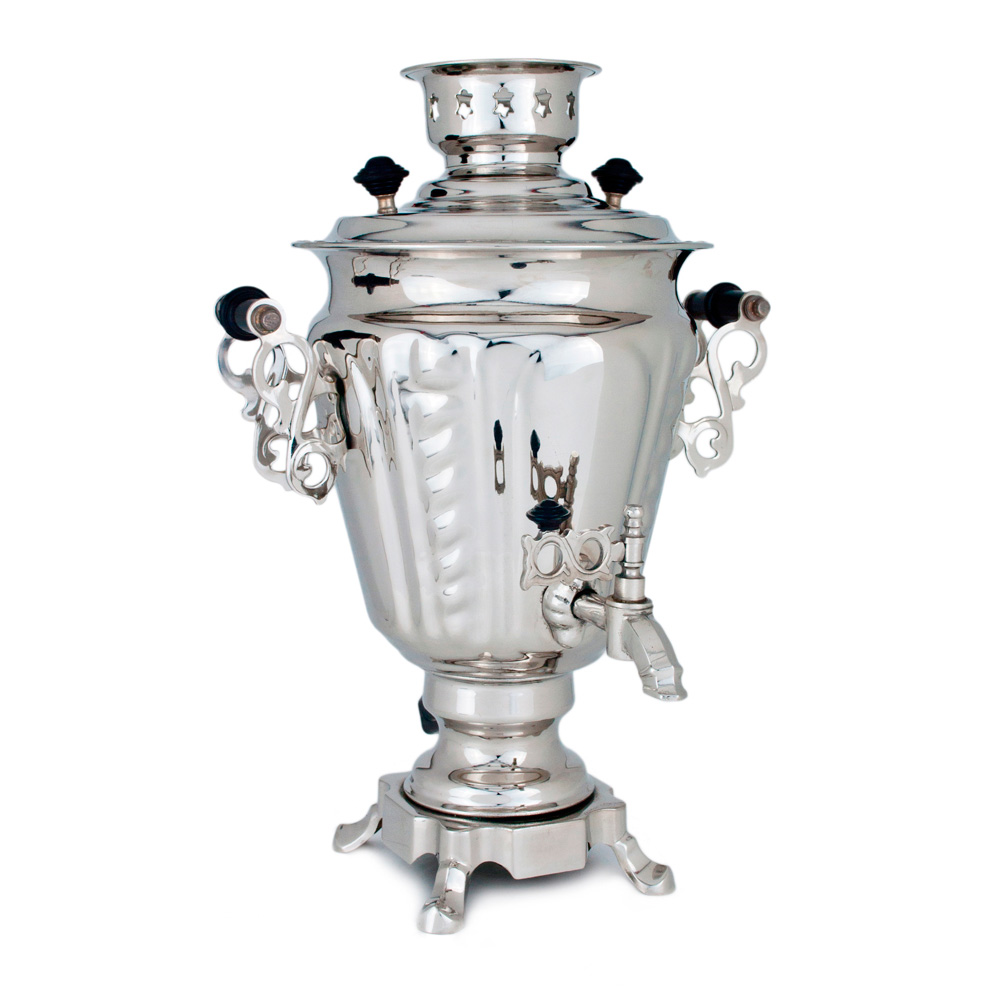 Фотография самовар электрический "конус", 3 литра, никелированный №1