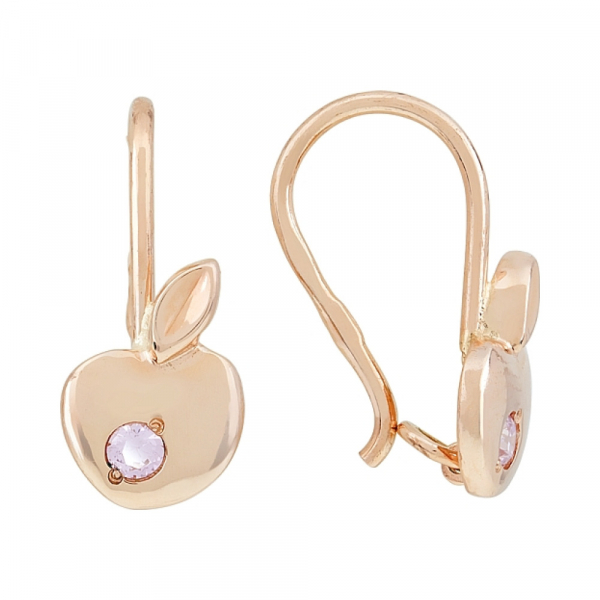 Золотые серьги с фианитом № 116654