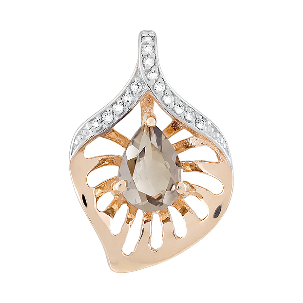 Подвеска с раухтопазом и фианитом № 120060