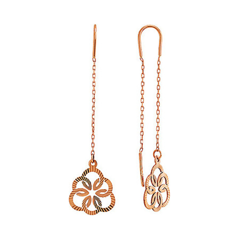 Золотые серьги с алмазкой № 81152