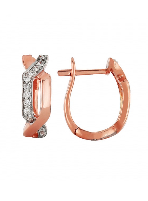 Золотые серьги с бриллиантом № 98071