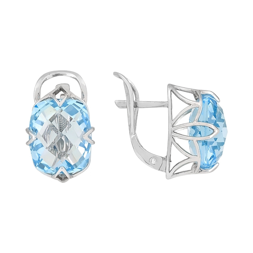 Золотые серьги с топазом № 107748