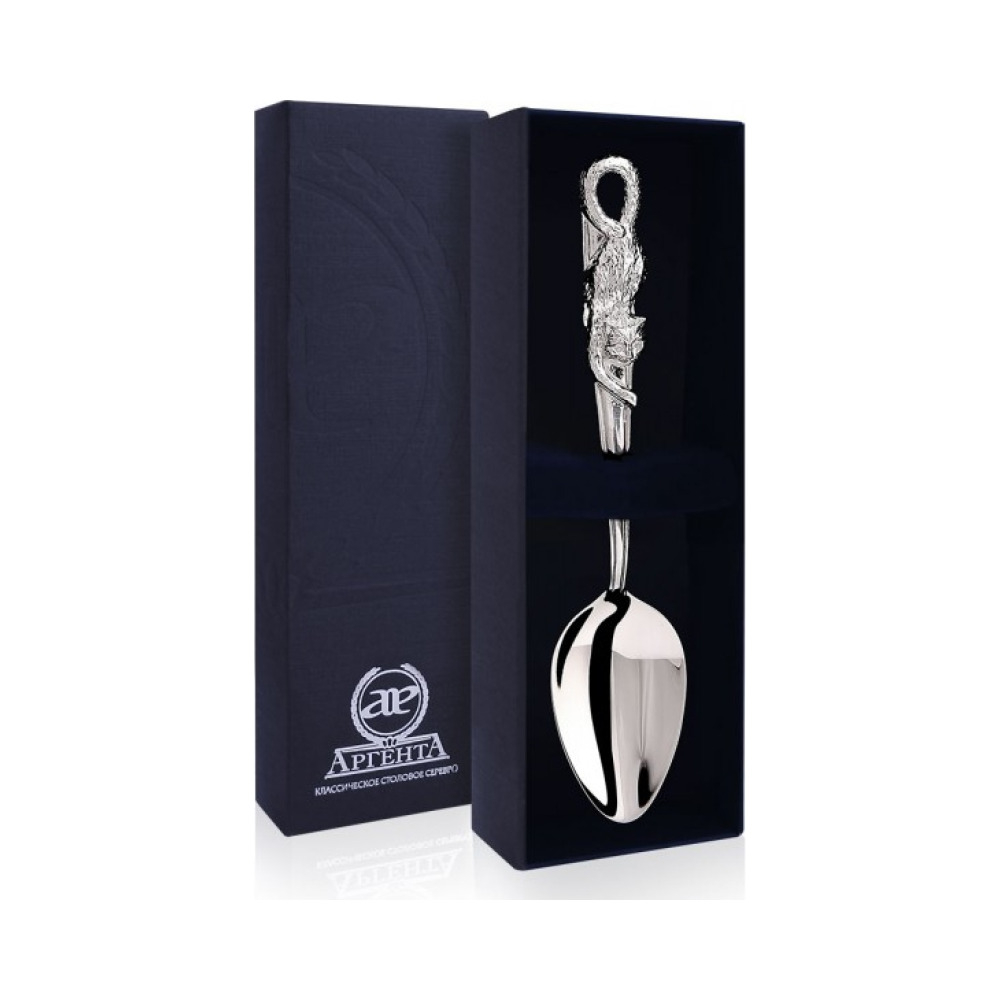 Серебряная чайная ложка «Кот»